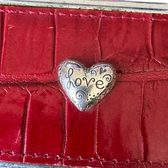 Brighton Vintage Red croc business card holder heart love - Picture 3 of 9